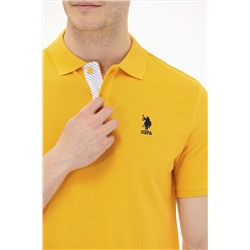 Erkek Sarı Basic Polo Yaka Tişört
