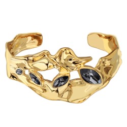 Браслет Эйва (кристаллы SW темно-серые; покрытие золото), Есть комплект