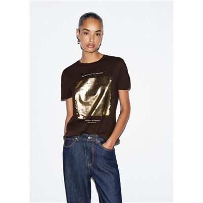 METALLIC PRINT T-SHIRT