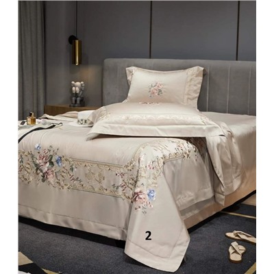 Скидки🎁  Комплект постельного с одеялом с вышивкой (3 расцветки)