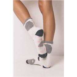 Calcetines largos gato gris