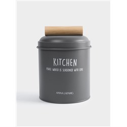 Банка для сыпучих продуктов, 1 л, металл/дерево, графитовая, Local