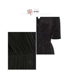 Женский нарядный блестящий комбинезон Plus Size
