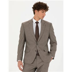 Açık Kahverengi Slim Fit Takım Elbise