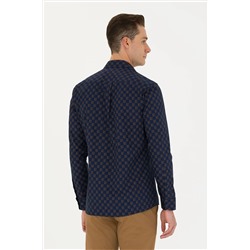 Erkek Lacivert Uzun Kollu Gömlek