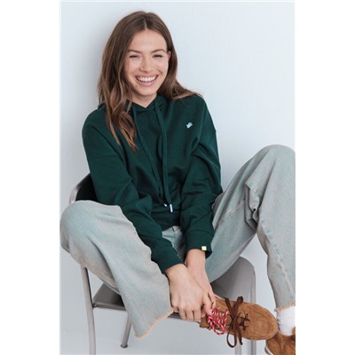 Sudadera capucha felpa verde