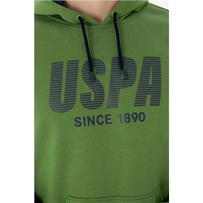 Erkek Yeşil Kapüşonlu Sweatshirt