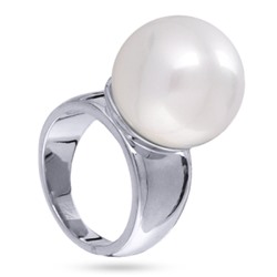 Кольцо (Майорка 16мм белая; покрытие родий), Есть комплект