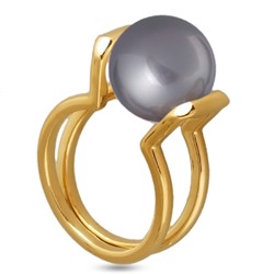 Кольцо (Майорка 12мм серо-голубая; покрытие золото), Есть комплект