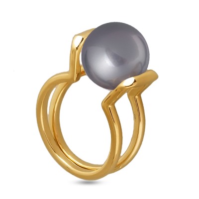 Кольцо (Майорка 12мм серо-голубая; покрытие золото), Есть комплект