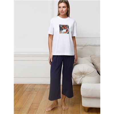 Футболка с принтом свободная из премиального 100% хлопка