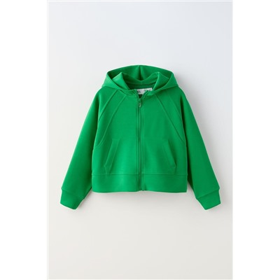 CROPPED HOODED JACKET WITH CONTRAST TRIM
