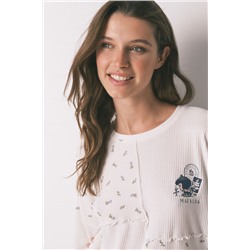 Pijama largo 100% algodón canalé Mafalda
