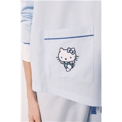Pijama camisero Hello Kitty algodón azul