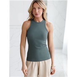 Топ из трикотажа в широкий рубчик