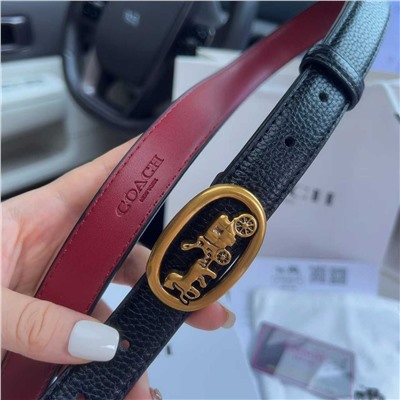 Ретро-ремень КОУ*Ч изготовлен из гладкой кожи