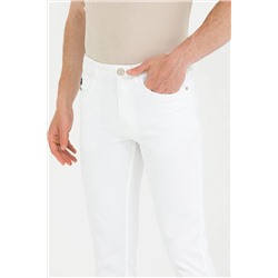 Erkek Beyaz Kanvas Pantolon
