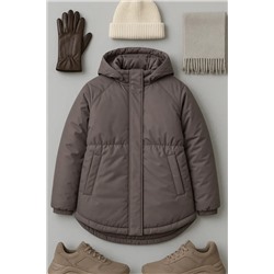 Куртка демисезонная парка_удлин_серый