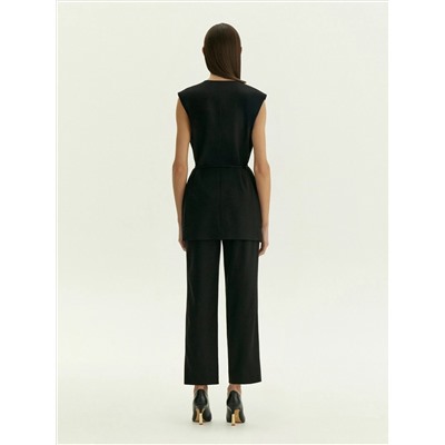 Жилет из костюмной шерсти с поясом, GL121/voyla