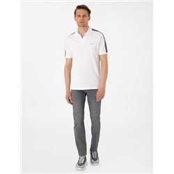 Koyu Gri Kol Detaylı Slim Fit Polo Yaka Tişört