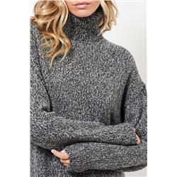 Vestido jersey - Negro jaspeado