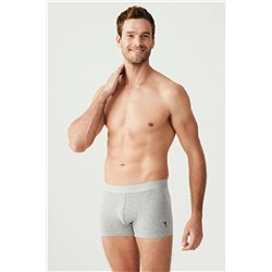 U.S. Polo Assn. Erkek 3'lü Gri Melanj Pamuklu Modal Boxer