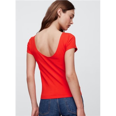 Boatneck Open-Back T-Shirt
