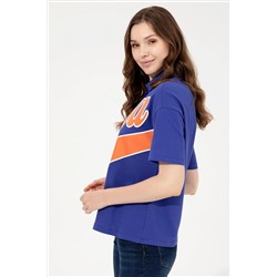 Kadın Mavi Polo Yaka Tişört