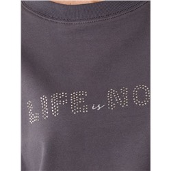 Свитшот из эластичного футера с авторским принтом