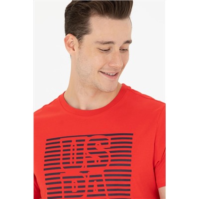 Erkek Kırmızı Bisiklet Yaka Tişört