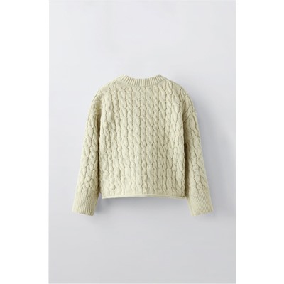 CABLE-KNIT CHENILLE SWEATER