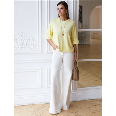 Свободный джемпер с рукавом 3/4 тонкой вязки из вискозы