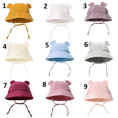 Муслиновая кепка для малышей. Много разных цветов