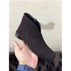 Ботинки замша коричневая байка