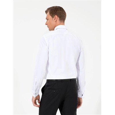 Beyaz Slim Fit Uzun Kollu Basic Gömlek