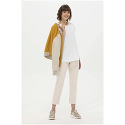 Kadın Beyaz Bisiklet Yaka Basic Tişört