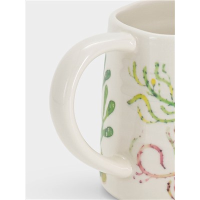 Кружка, 380 мл, фарфор P, белая/зелёная, Морская жизнь, Ocean Life