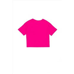 Kız Çocuk Fuşya Bisiklet Yaka Tişört