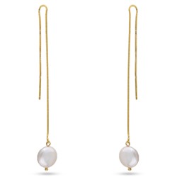 Серьги (жемчуг барочный белый 12мм; покрытие золото), Есть комплект