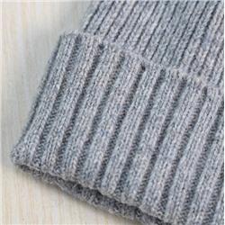 Теплая вязаная шапка бини из толстой шерстяной смеси ГАН*Т