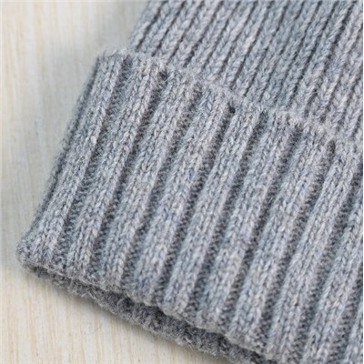 Теплая вязаная шапка бини из толстой шерстяной смеси ГАН*Т