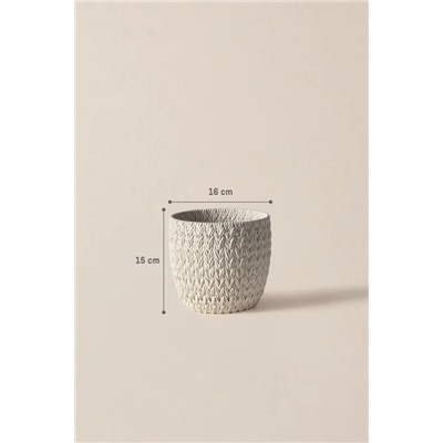Dolly Saksı - Ekru - 16 cm