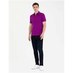 Mor Slim Fit Basic Tişört