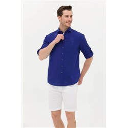 Erkek Mavi Uzun Kollu Basic Gömlek