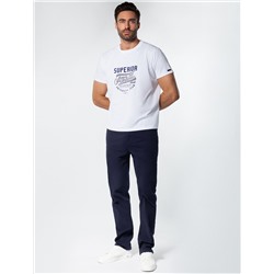 Брюки regular fit со средней посадкой из плотного хлопка с эластаном