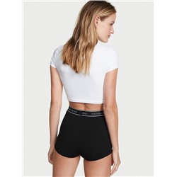 COTTON Logo Cotton High-Waist Boyshort Panty