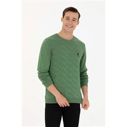 Erkek Yeşil Basic Kazak