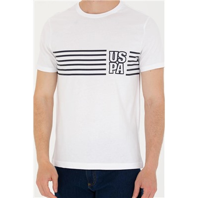 Erkek Beyaz Bisiklet Yaka Tişört