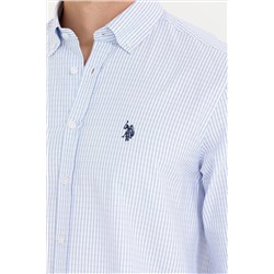 Erkek Mavi Uzun Kollu Gömlek