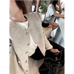 Оригинальное качество Chane*~2024, новый твидовый жакет с круглым вырезом Импортированные материалы YB по индивидуальному заказу, полная оценка за ощущение высокого класса💯 Восстановите внешний вид YB до 1:1, демонстрируя элитную и модную атмосферу